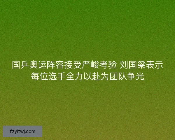 国乒奥运阵容接受严峻考验 刘国梁表示每位选手全力以赴为团队争光 国乒奥运阵容接受严峻考验 刘国梁表示每位选手全力以赴为团队争光